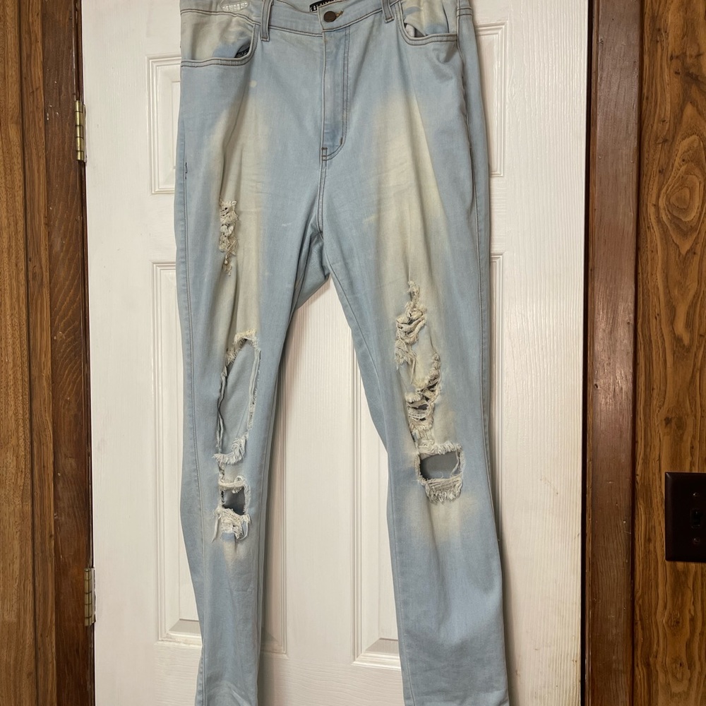 Distressed Light Wash Jeans